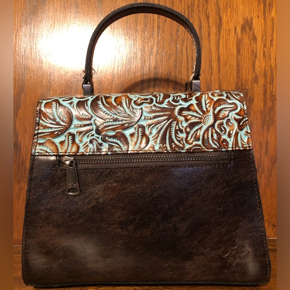 NWT-Patricia Nash-Tooled Turquoise-Chauny Top Handle Satchel/Crossbody Bag-$199 - Picture 4 of 14